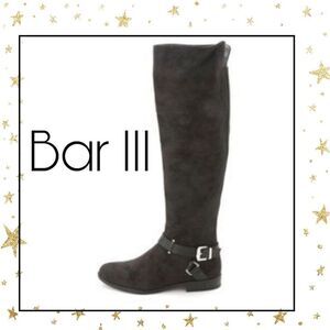 New! Bar III "Dolly" Black Tall Wide Calf Boots 7